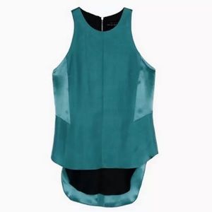Rag & Bone Adeline Teal Silk Hi-Lo Tank Size Small